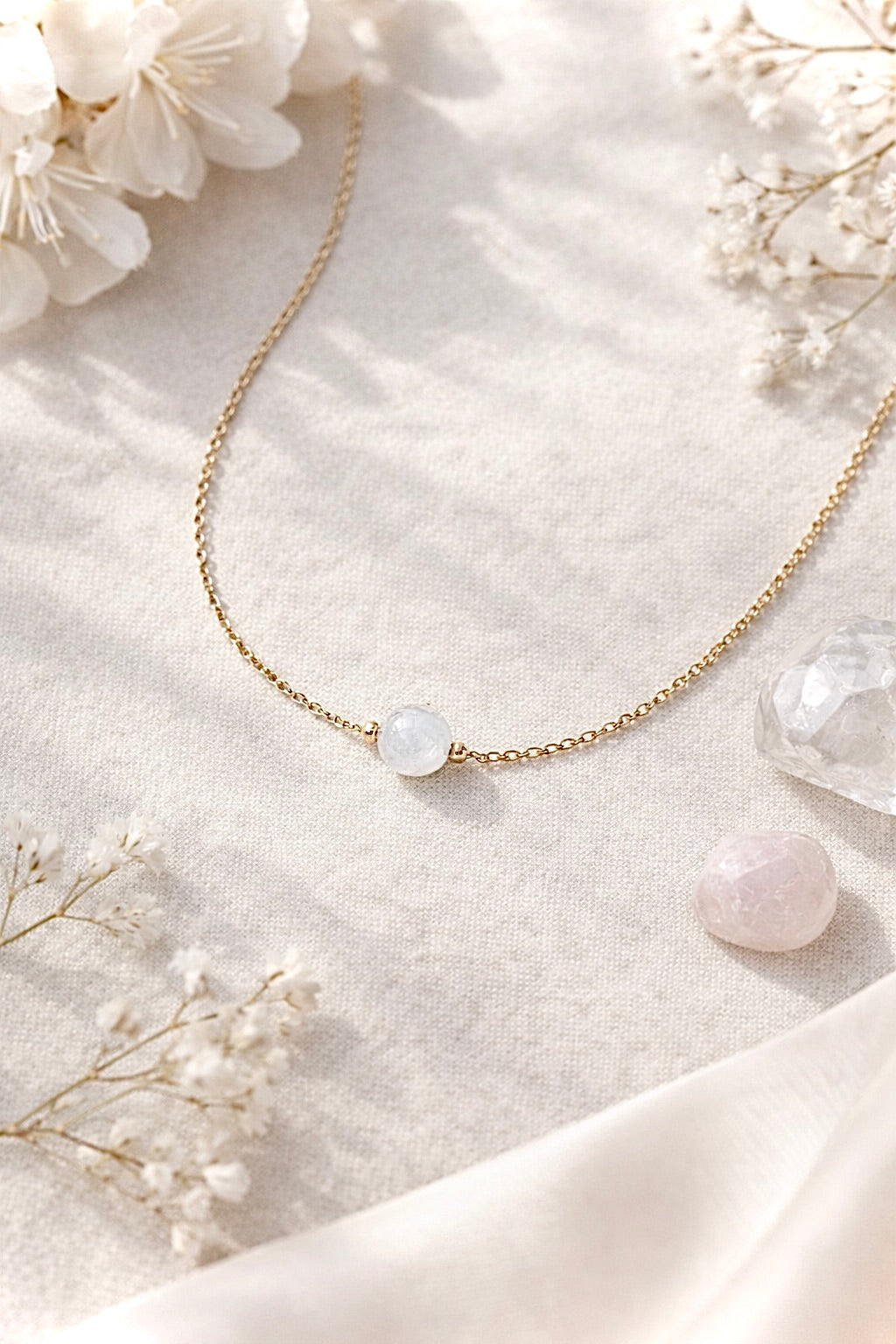 Collier ENAË doré - Pierre de Lune