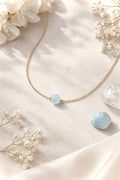 Collier ENAË doré - Aigue Marine