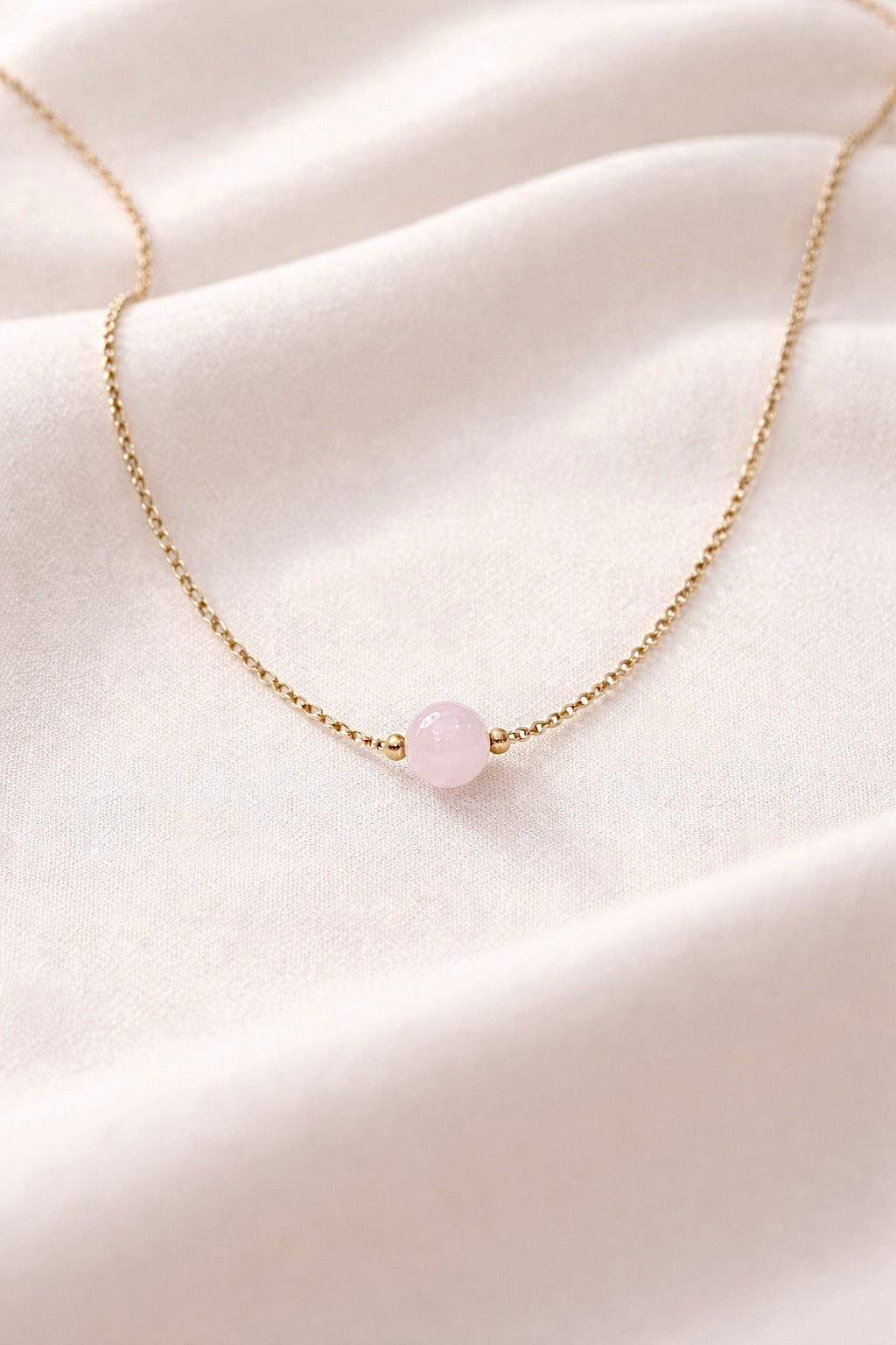 Collier ENAË doré - Quartz Rose