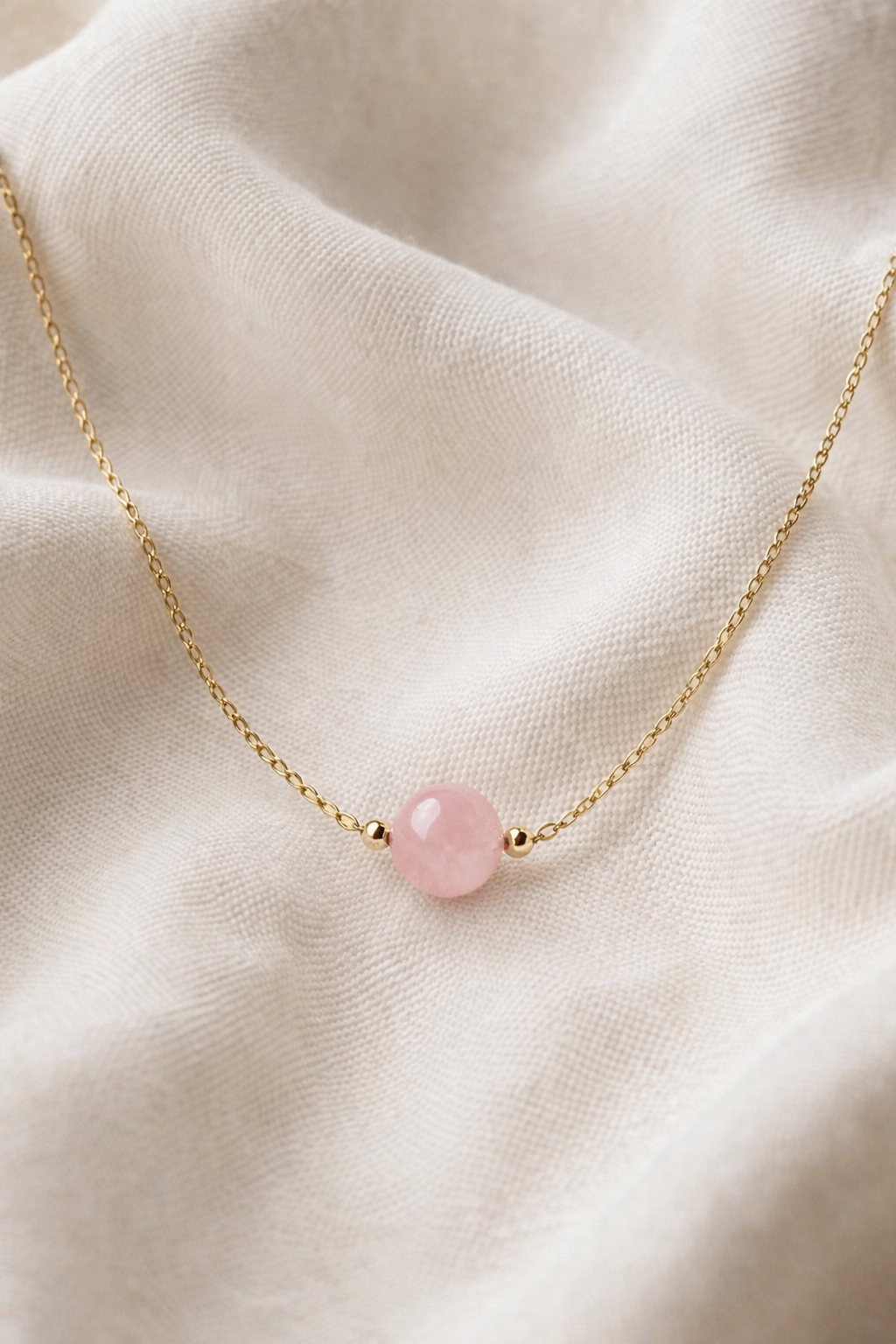 Bracelet ENAË doré - Quartz Rose