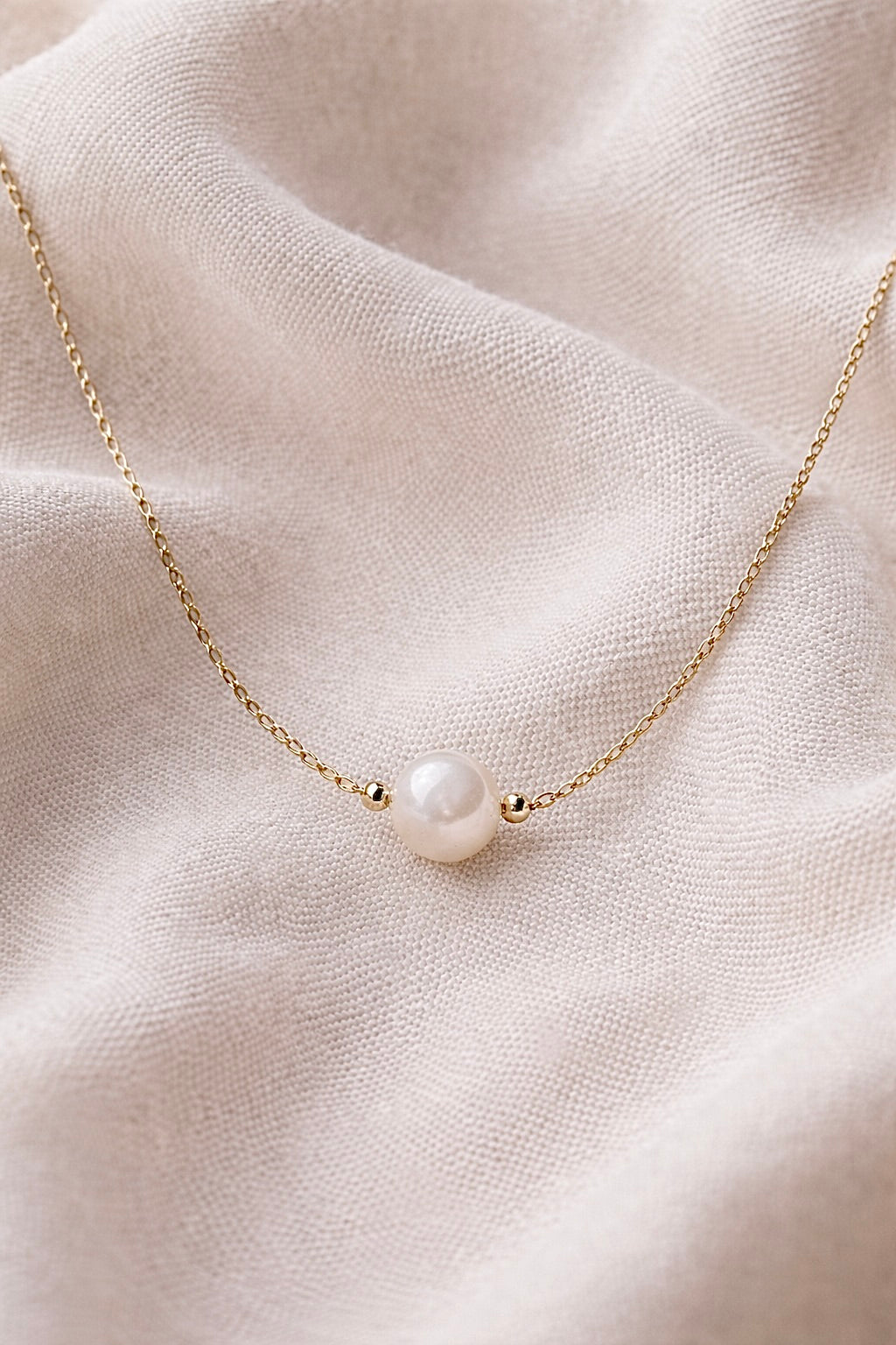 Collier ENAË doré - Perle d'eau douce