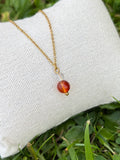 Collier Naissance Juillet – Cornaline & Cristal de Roche | Bijou Énergie & Confiance